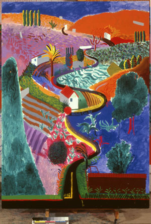 David Hockney, Nichols Canyon, 1980 Acrylic on canvas 213.4 x 152.4 cm Private collection © David Hockney