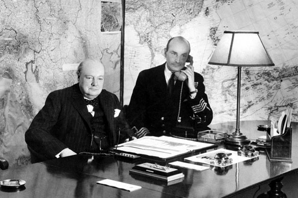 Churchill in the war rooms bunker