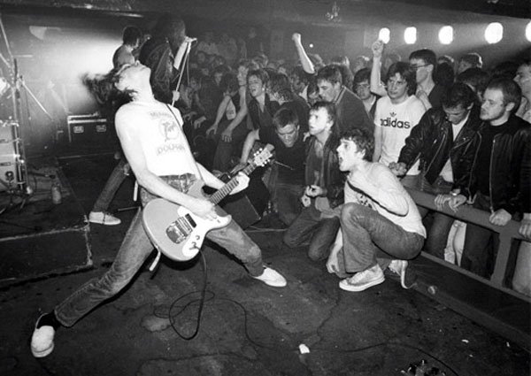 Courtesy of Ian Dickson. The Ramones at Eric’s Club, Liverpool, England