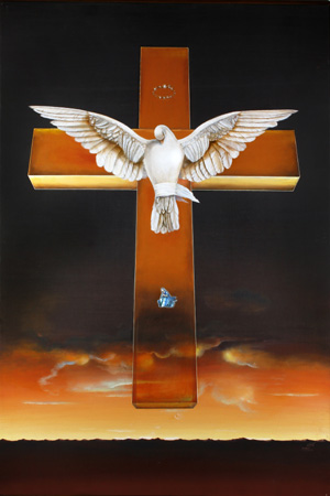 Koorosh Angali, Crucifix, Homage to Salvador Dali, 1983