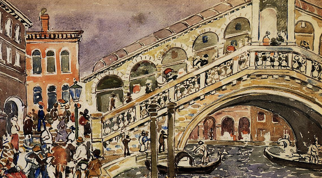 Detail, 'Rialto Bridge' (1912) by Maurice Prendergast