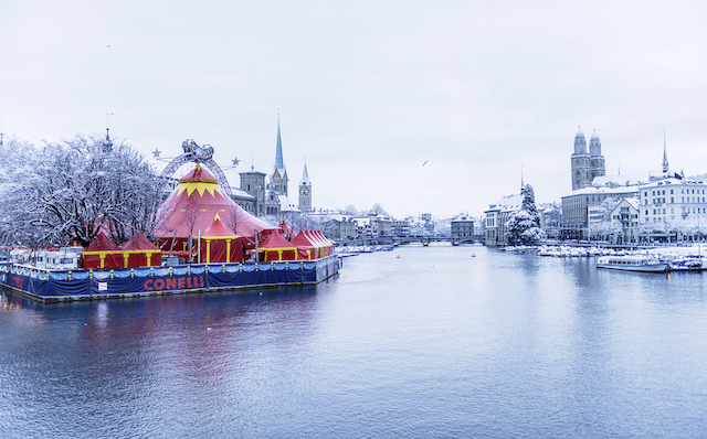 Zurich winter river