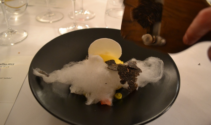 Candy floss and truffle dessert