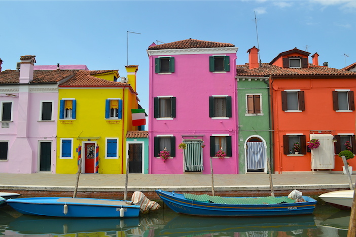 Burano pink and yellow